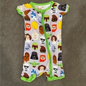 Little Sleepies Shortie Zippie Star Wars Print